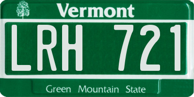 VT license plate LRH721