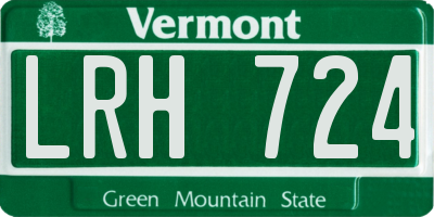 VT license plate LRH724