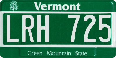 VT license plate LRH725