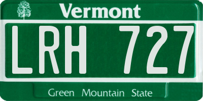VT license plate LRH727