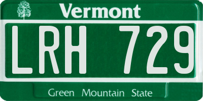 VT license plate LRH729