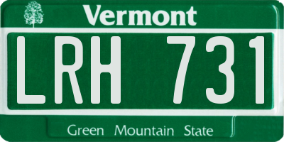 VT license plate LRH731