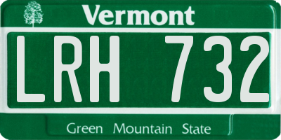 VT license plate LRH732