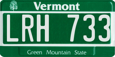 VT license plate LRH733