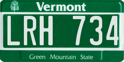 VT license plate LRH734