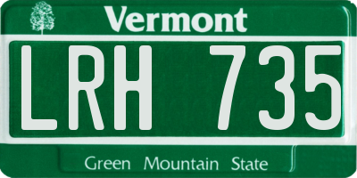 VT license plate LRH735