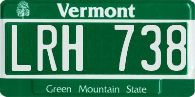VT license plate LRH738