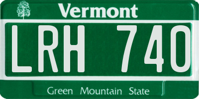 VT license plate LRH740