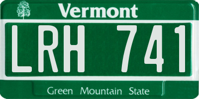 VT license plate LRH741