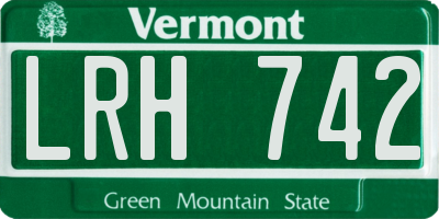 VT license plate LRH742