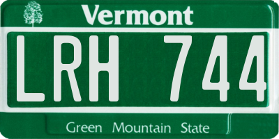 VT license plate LRH744