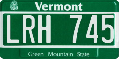 VT license plate LRH745