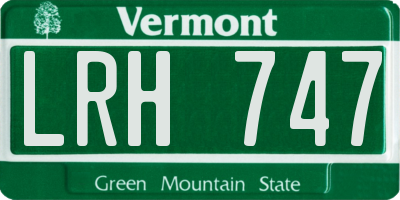 VT license plate LRH747