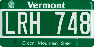 VT license plate LRH748