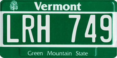 VT license plate LRH749