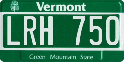 VT license plate LRH750