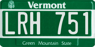 VT license plate LRH751