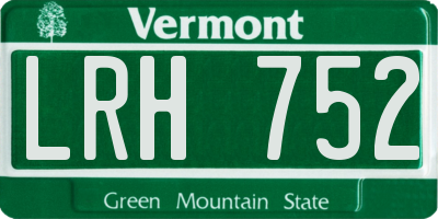 VT license plate LRH752