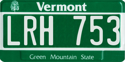 VT license plate LRH753