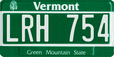 VT license plate LRH754