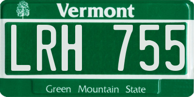 VT license plate LRH755