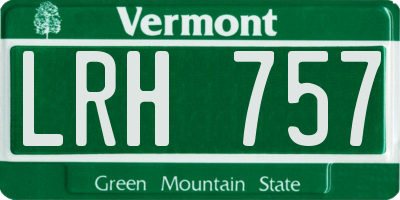 VT license plate LRH757