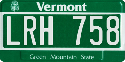 VT license plate LRH758
