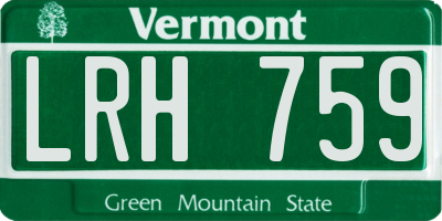 VT license plate LRH759