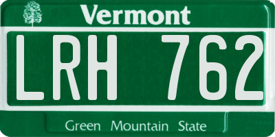 VT license plate LRH762