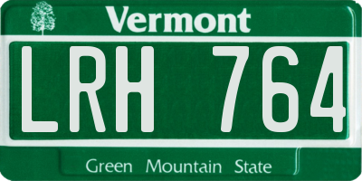 VT license plate LRH764