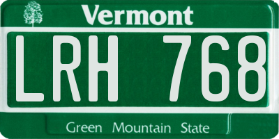 VT license plate LRH768