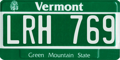 VT license plate LRH769