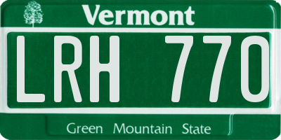 VT license plate LRH770
