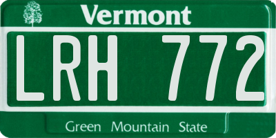 VT license plate LRH772