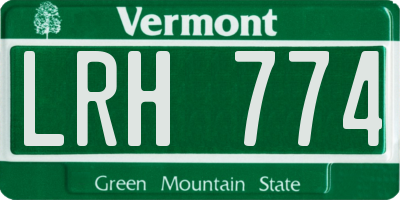 VT license plate LRH774
