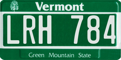 VT license plate LRH784