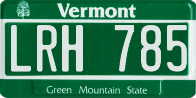 VT license plate LRH785