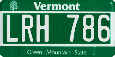 VT license plate LRH786