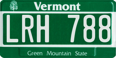 VT license plate LRH788