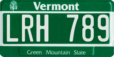 VT license plate LRH789