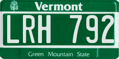 VT license plate LRH792