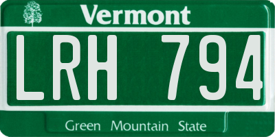VT license plate LRH794