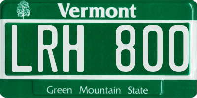 VT license plate LRH800