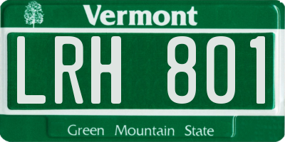 VT license plate LRH801