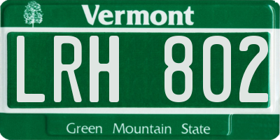 VT license plate LRH802