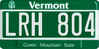 VT license plate LRH804