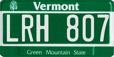 VT license plate LRH807