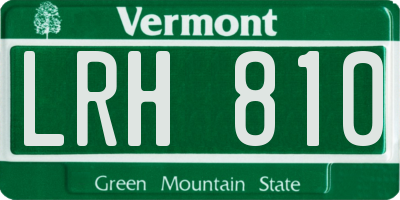 VT license plate LRH810