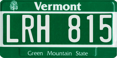 VT license plate LRH815