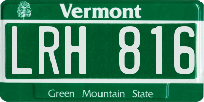 VT license plate LRH816